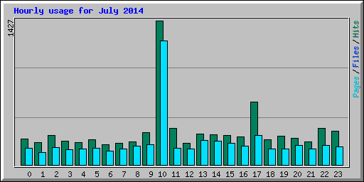 Hourly usage for July 2014
