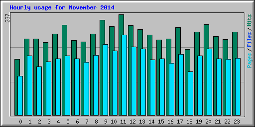 Hourly usage for November 2014
